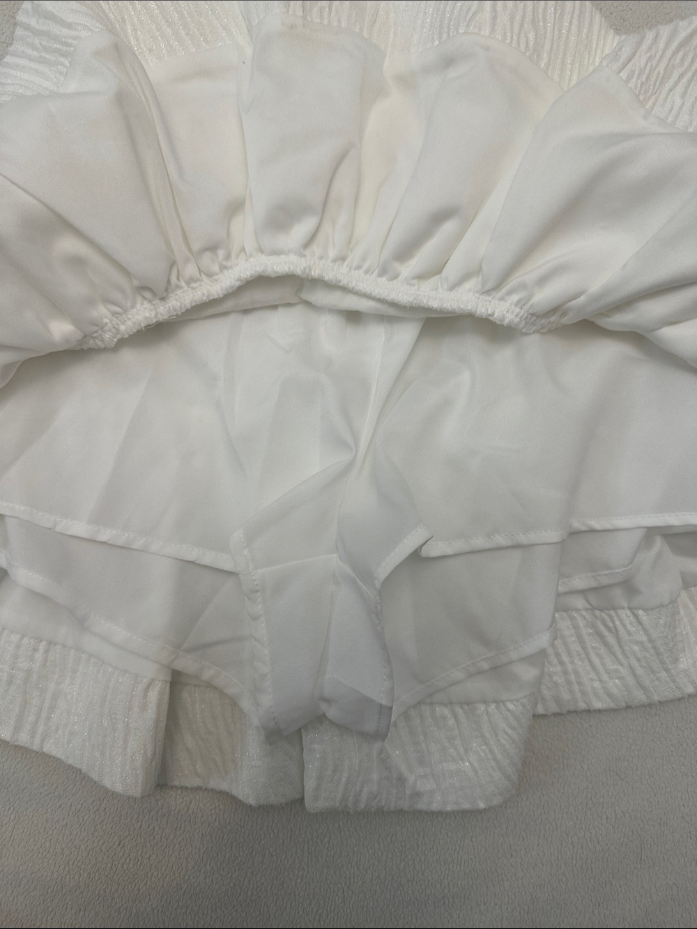 Zara Cream Textured Ruffle Mini Skort - Picture 5 of 5